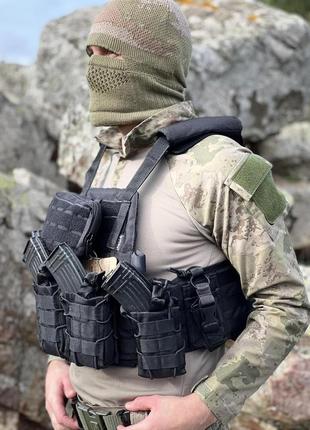 Разгрузочный жилет плитоноска asdag черный оригинал турция