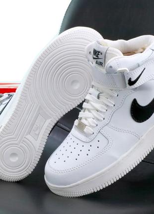 Зимние женские кроссовки nike air force 1 white black (мех) 36-37-38-38.5-39-40-415 фото