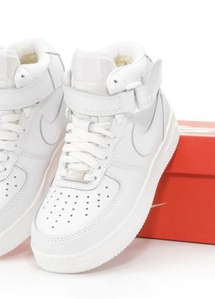 Зимние женские кроссовки nike air force 1 white (мех) 36-37-38-38.5-39-40-41