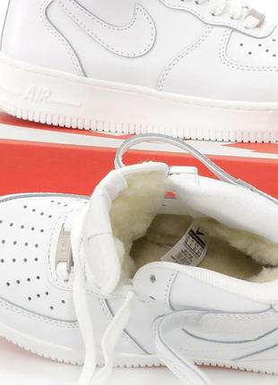 Зимние мужские кроссовки nike air force 1 white (мех) 40-41-42-43-44-456 фото