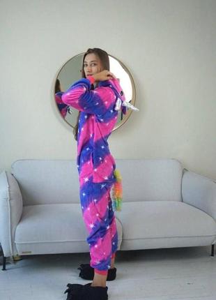 Детская пижама кигуруми единорог звёздный , тёплая детская пижама2 фото