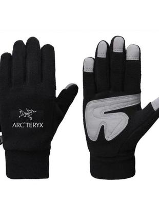 Зимние флисовые перчатки рукавиці arcteryx gore tex