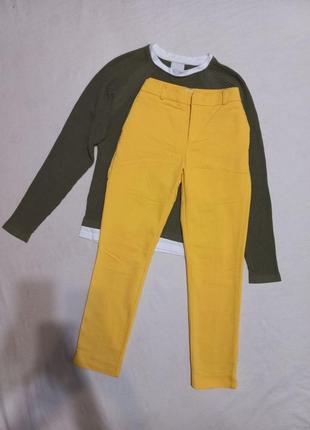 Желтые стильные брюки stradivarius