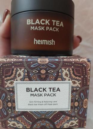 Heimish black tea mask pack охолоджуюча заспокійлива маска для обличчя екстрактом чорного чаю 110 мл