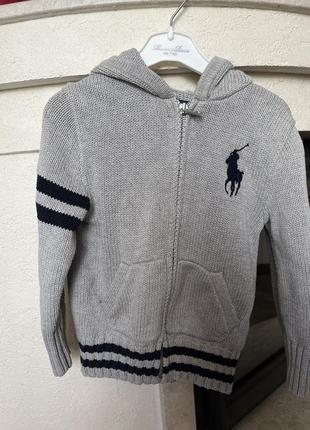 Дитячий светр на замок з капюшоном polo
