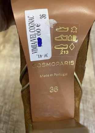 Замшеві французські 🇫🇷 демісезонні / осінні / весняні жіночі черевики на товстих підборах cosmoparis 36 розмір4 фото