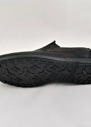 Мужские мокасины летние сеточка черные туфли (размеры: 43)6 фото