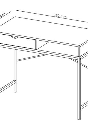 Стіл офісний в лофт стилі для ноутбука з шухлядою  дуб/чорний  7trav6 фото