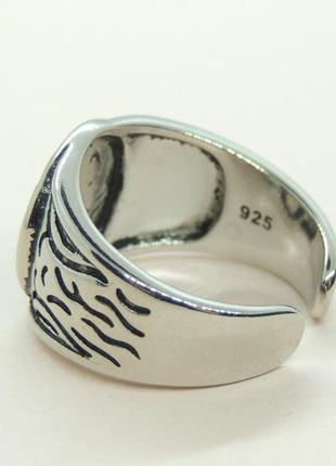 Печатка мужская серебристая кольцо оберег для мужчин с древним крестом и скандинавскими знаками р регулируемый5 фото