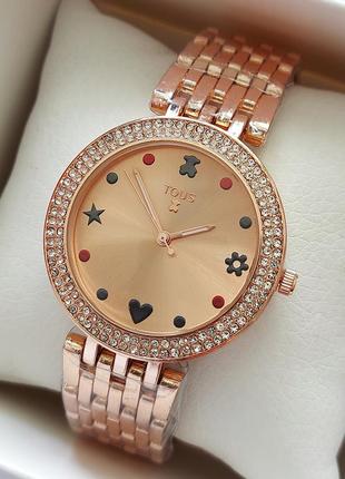 Наручные женские часы в розовом золотистом цвете2 фото