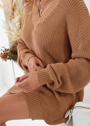 Женская одежда, шикарный свитер - туника, джемпер в стиле оверсайз3 фото