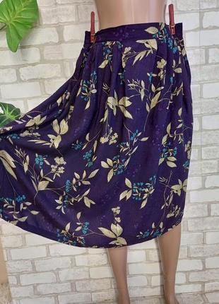 Новая легкая воздушная юбка миди в фиолетовом цвете, ткань район, размер м-л5 фото
