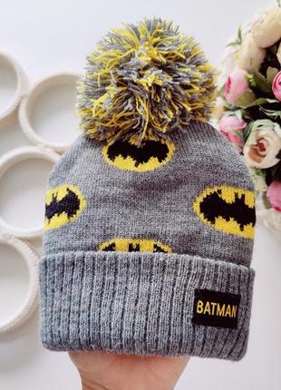 6,12 мес, вязаная демисезонная шапка batman артикул: 17657