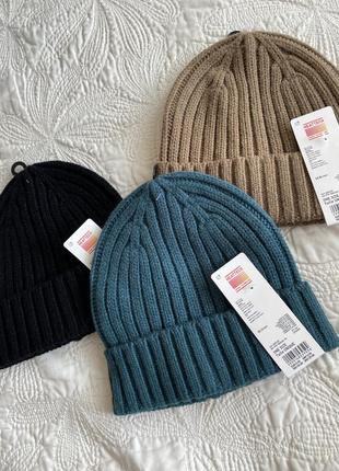 Шапка біні uniqlo ribbed beanie4 фото