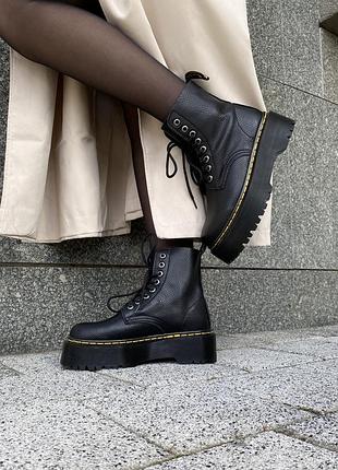 Жіночі чоботи dr. martens jadon black (хутро)