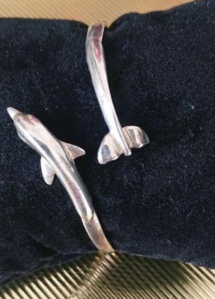 Браслет серебро дельфин италия
