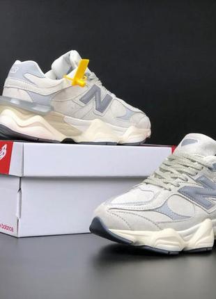 Зимние женские кроссовки new balance 9060 beige fur мех3 фото