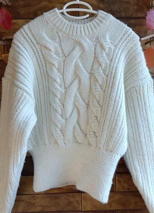 Zara свитер джемпер с косами 2