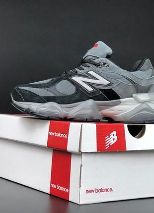 Зимові жіночі кросівки new balance 9060 black grey fur хутро