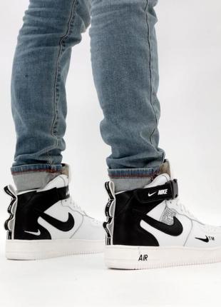 Зимние женские кроссовки nike air force 1 winter white black (мех) 36-37-38-38.5-39-408 фото