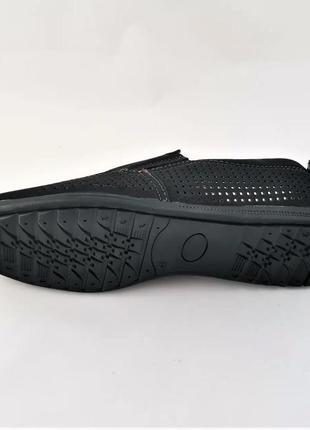 Мужские мокасины летние кроссовки сеточка туфли черные (размеры: 41,42,43,44,45,46)4 фото
