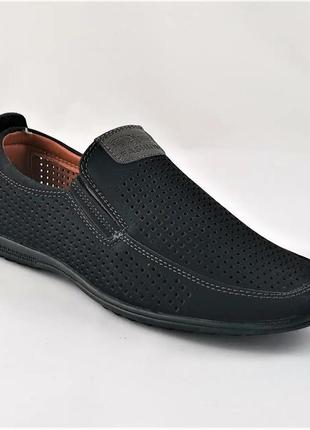 Мужские мокасины летние кроссовки сеточка туфли черные (размеры: 41,42,43,44,45,46)5 фото