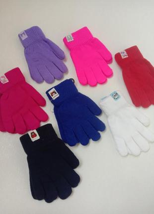 Перчатки перчатки розовые и красные для девочек 4-5 лет