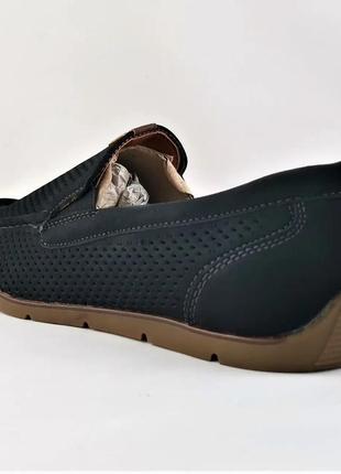 Мужские мокасины летние кроссовки сеточка туфли черные (размеры: 41,43)9 фото
