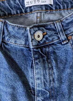 Брюки джинсовые с дирами синие☔4 фото