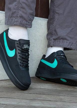 Мужские кроссовки nike air force x tiffany на осень качественного материала, стильные и удобные кроссовки на каждый день