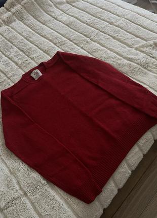 Темно красный мужской свитер шерсть + кашемир