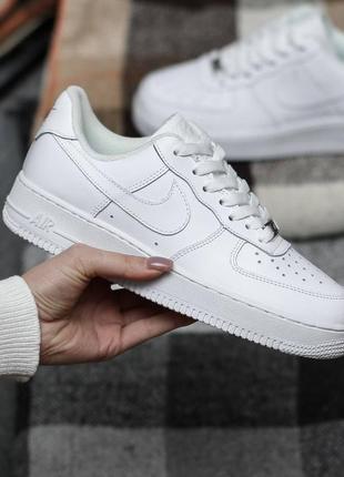 Белые женские мужские кроссовки кеды найк nike air force white [36-45] топ качество