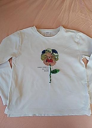 Гарний модний реглан зара з паєтками.рукав 41см,плечі 33 см,довжина 44см