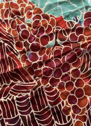 Винтажный шелковый японский шарф/ платок ручная работа anna benham (нюанс)8 фото