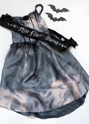Карнавальні плаття, сукні miss fright queen королева cтраху на halloween  на 5-6 та 7-8 років1 фото