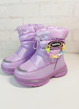 Детские зимние сапоги ботинки дутики для девочки4 фото