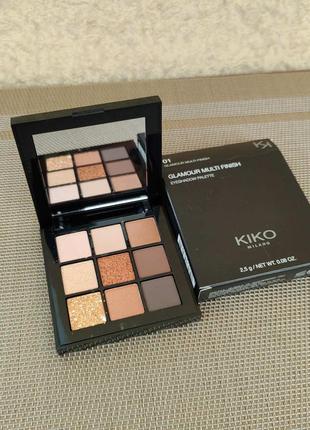 Палетка тiней kiko glamour multi finish palette 01 earth tones3 фото