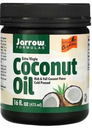 Органічна нерафінована кокосова олія холодного віджиму jarrow formulas coconut oil 473 мл