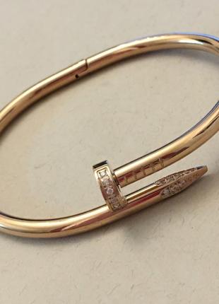 Браслет гвоздь из медицинского золота stainless steel, позолоченный2 фото
