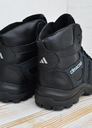 Adidas climacool кроссовки мужские кожаные отличное качество натуральная кожа черные с хаки теплые с мехом ботинки сапоги адидас климакул3 фото