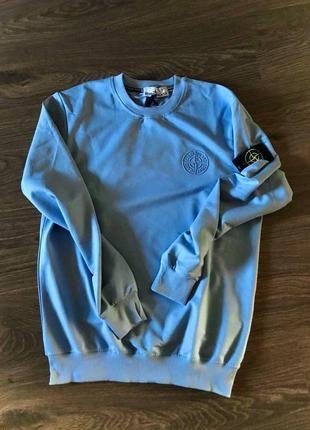 Світшот stone island голубий / чоловічі кофти стон айленд