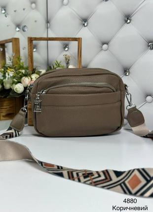 Женская коричневая сумка кросс-боди3 фото