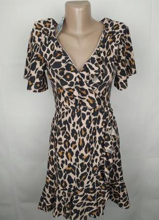 Сукня леопардова на запах booho s/322 фото