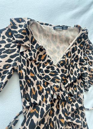Сукня леопардова на запах booho s/323 фото