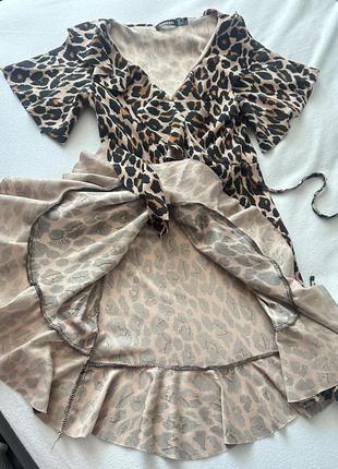 Сукня леопардова на запах booho s/324 фото