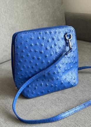 Шкіряна синя сумочка