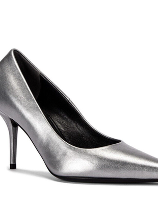 Balenciaga туфлі, 40 (на 39),square knife metallic silver pointed toе1 фото