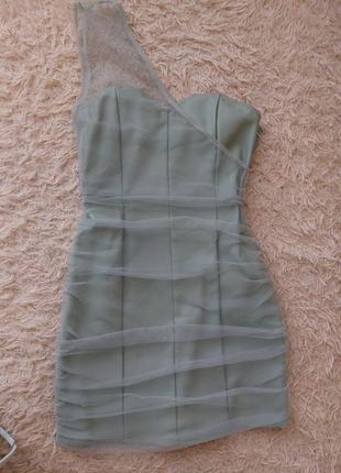 Бірюзова шкіряна сукня missguided розмір m-l