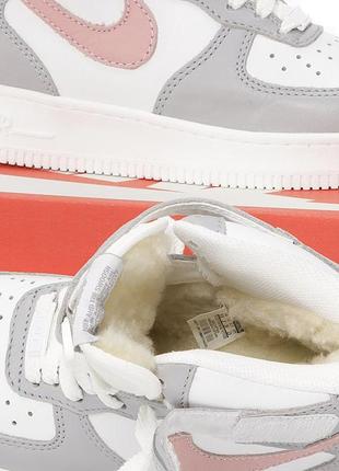 Зимние женские кроссовки nike air force 1 winter grey white pink (мех) 36-37-38-38.5-39-40-417 фото