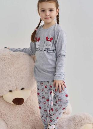 Бавовняна піжама для дівчаток 3-4 років з котиками nicoletta туреччина